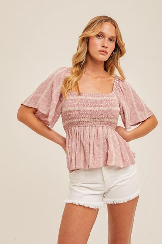 Pink Leslie Embroidered Top