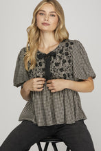 Load image into Gallery viewer, Florence Black Gingham Top