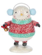 Load image into Gallery viewer, Colourful Snowman Skating Figurine