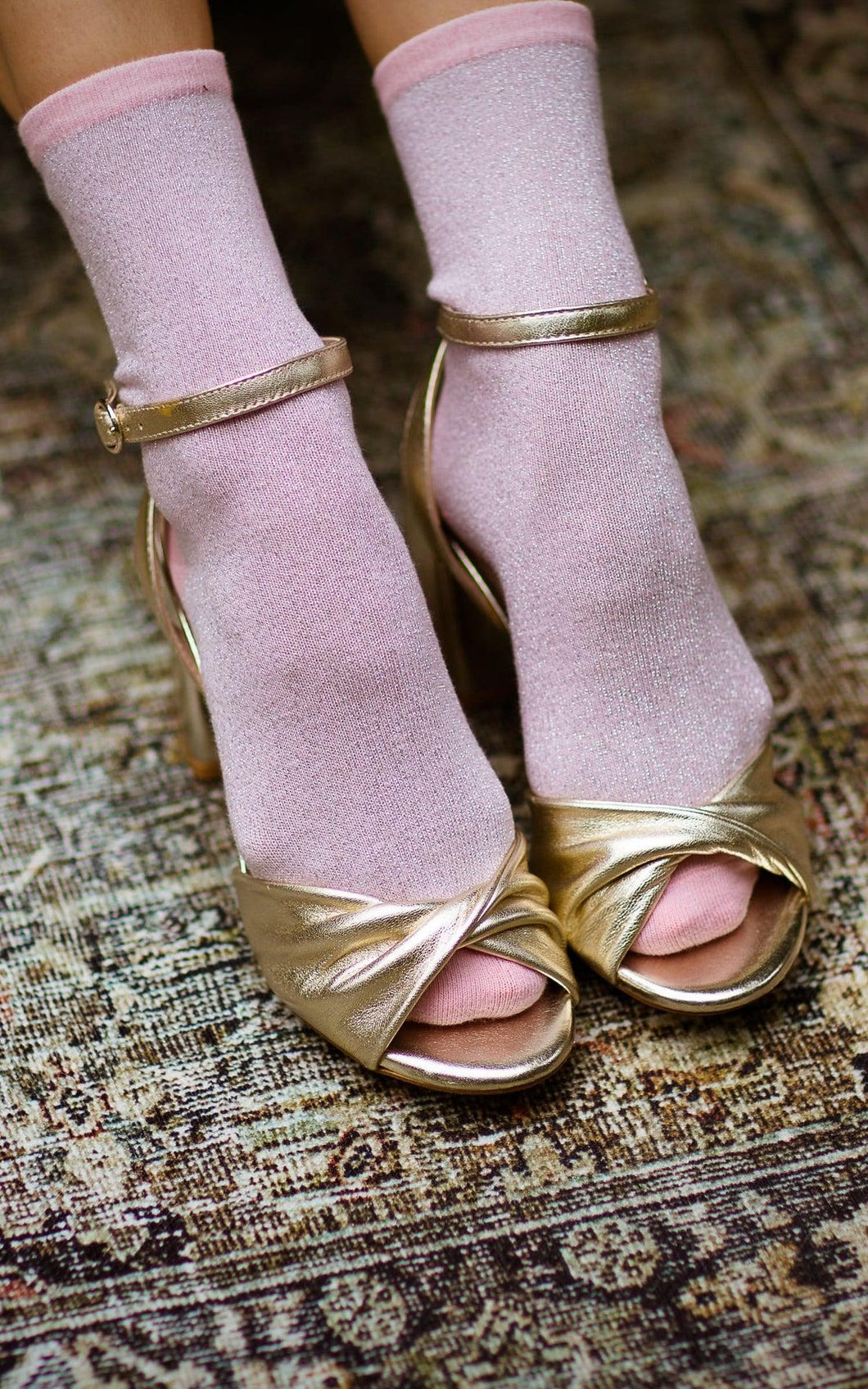 Pink Glitter Socks