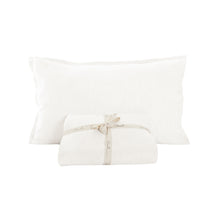Load image into Gallery viewer, White Linen Sheet Set 4 pcs