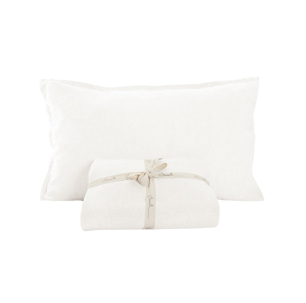 White Linen Sheet Set 4 pcs