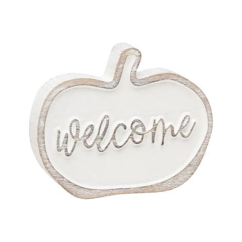 Welcome Carved Pumpkin Sign