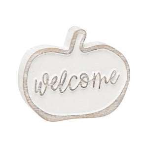 Welcome Carved Pumpkin Sign