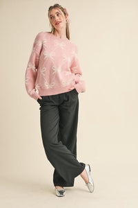 Pink Aspen Ballerina Bow Sweater