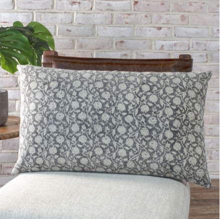 Blue Floral Pillow