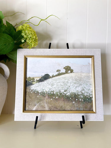 Vintage Floral Field | Linen Gold Lip Frame