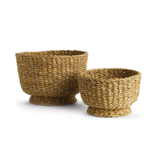 Seagrass Decorative Footed Bowls