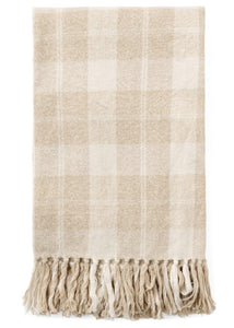 Brushed Cotton Checkered Throw