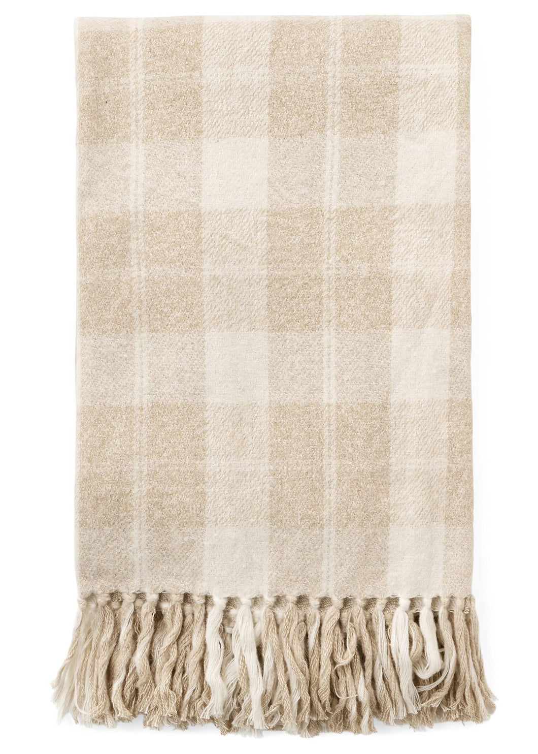 Brushed Cotton Checkered Throw