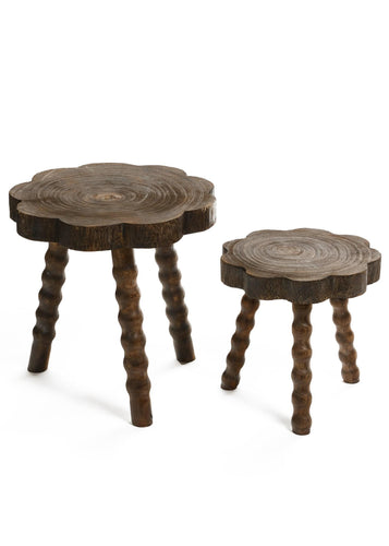 Scalloped Brown Stool