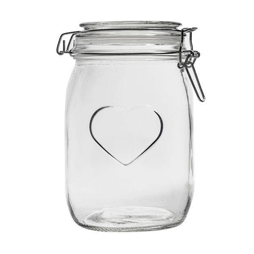 Medium Heart Glass Storage Jar