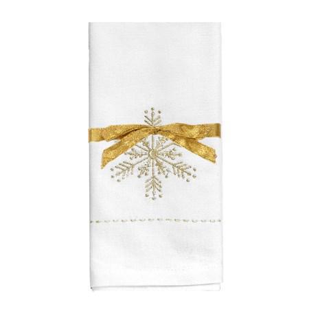 Gold Snowflake Embroidered Napkins