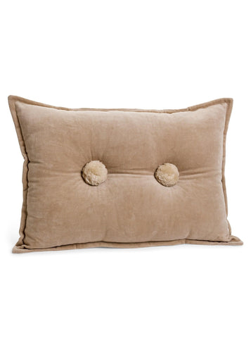 Beige Button Lumbar Cushion