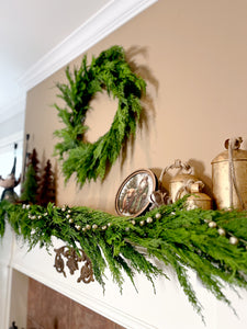 60" Fresh Touch Whispy Cedar Garland