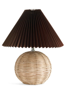Pleated Shade Rattan Lamp