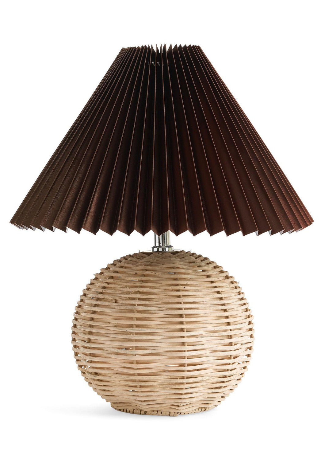 Pleated Shade Rattan Lamp