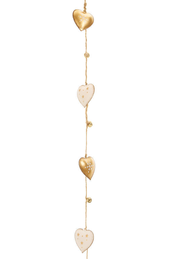 Gold & White Heart Garland