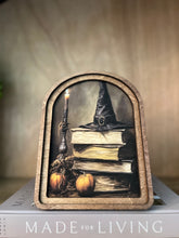 Load image into Gallery viewer, Halloween Books Arched Top Cottage Art