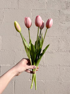 Real Touch Light Pink Tulips