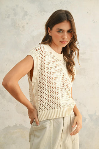 Katie Crochet Knit Top