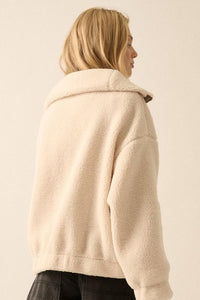 Cream Sienna Sherpa Pullover Jacket