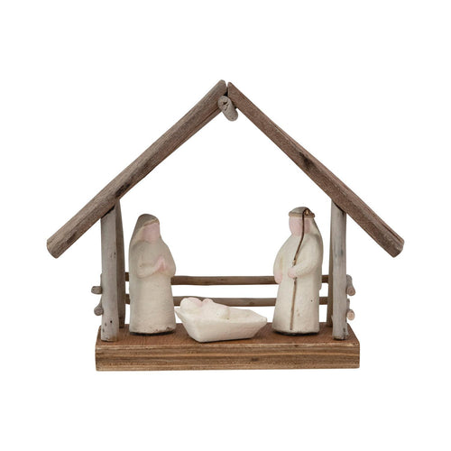 Driftwood & Paper Mache Holy Family