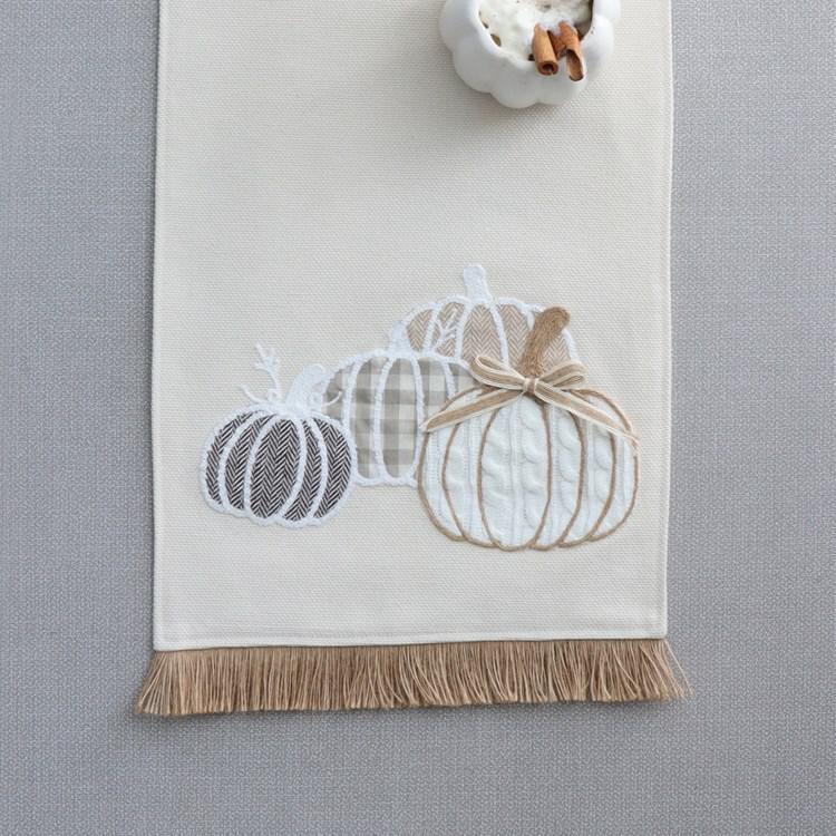 Plaid Woven Pumpkin Table Runner