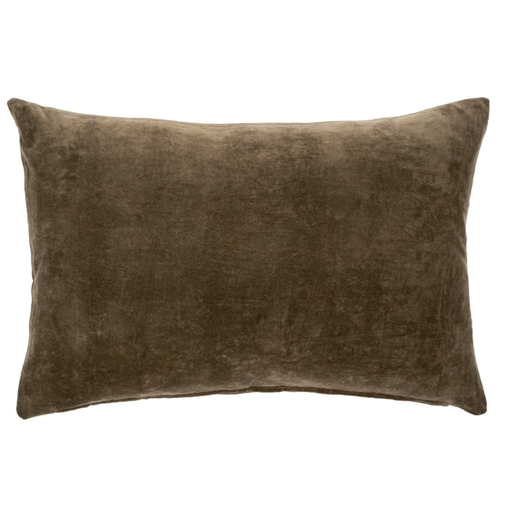 Lumbar Carob Vera Velvet Pillow