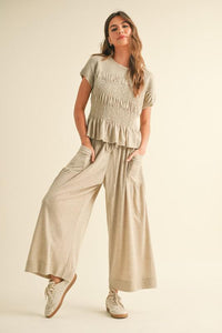 Tilda Straw Smocked Pants