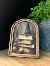 Load image into Gallery viewer, Halloween Books Arched Top Cottage Art