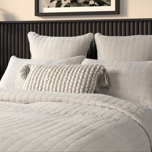 Natural Toned Embroidered Coverlet