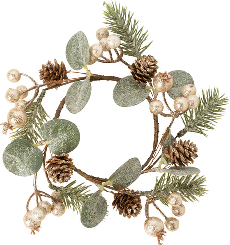 Silver Berries & Greenery Candle Ring