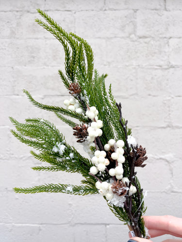 Norfolk Spray with White Berries
