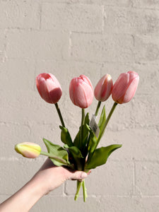 Real Touch Light Pink Tulips