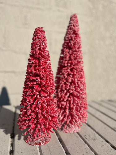 Red Snowy Bottle Brush Tree Round