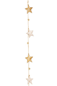 Gold & White Star Garland