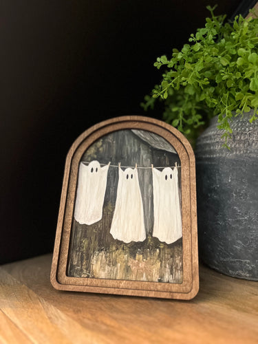 Ghost Laundry Arched Top Cottage Art