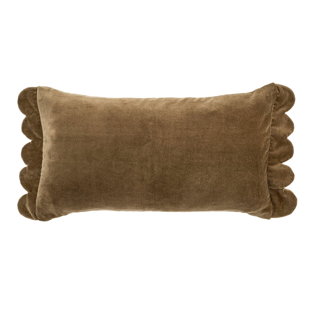 Truffle Velvet Scallop Cushion