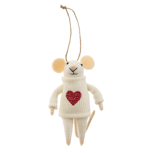 Happy Heart Mouse Holiday Ornament