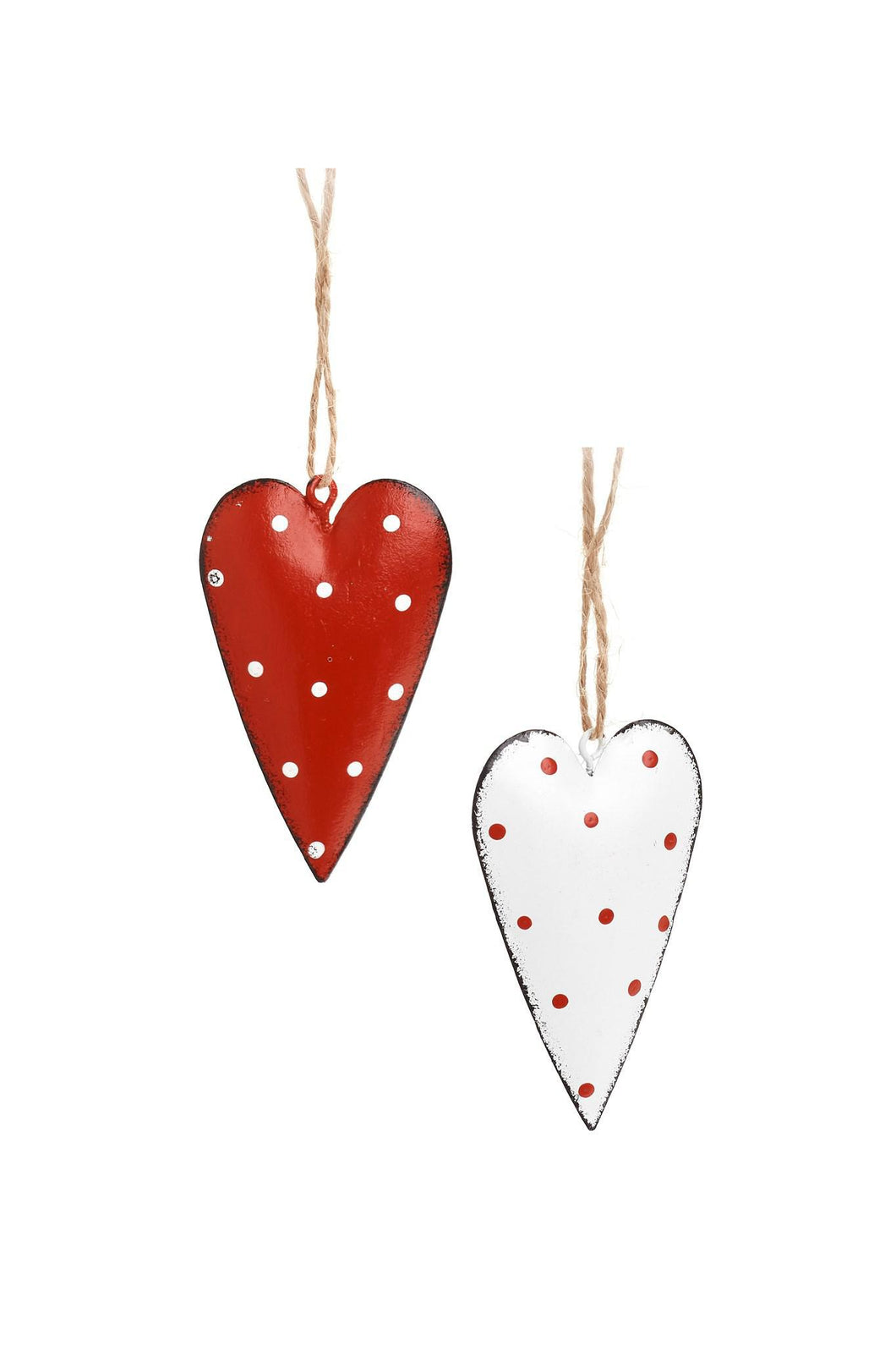 Tin Polka Dot Heart Ornament