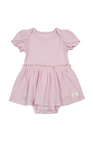 Lilac Waffle Short Sleeve Bodysuit Dress