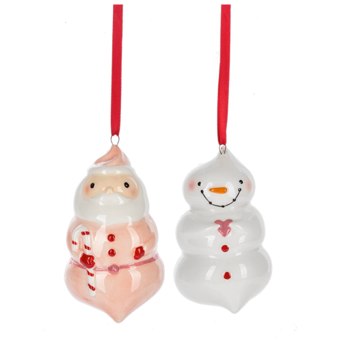 Whipped Cream Santa & Snowman Ornaments