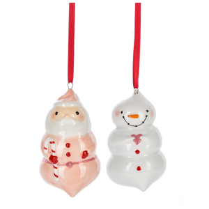 Whipped Cream Santa & Snowman Ornaments