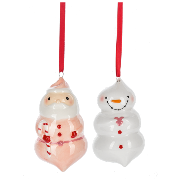 Whipped Cream Santa & Snowman Ornaments