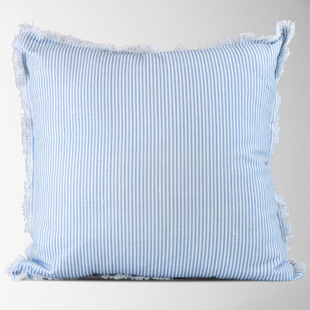 Blue Magnolia Ticking Pillow