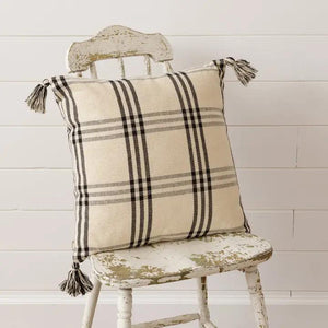 Windowpane Tassel Pillow