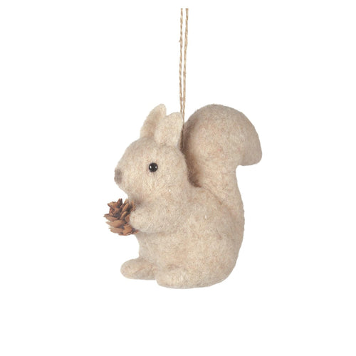 Oat Felt Squirrel Ornament