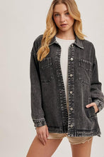 Load image into Gallery viewer, Asher Black Denim Jacket