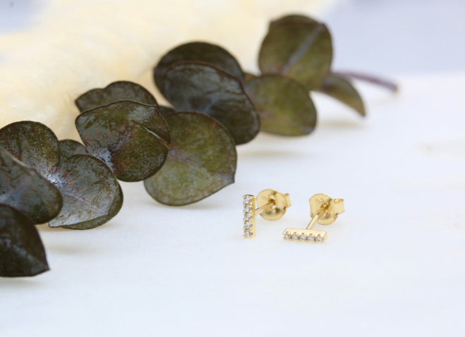 Petite CZ Bar Studs